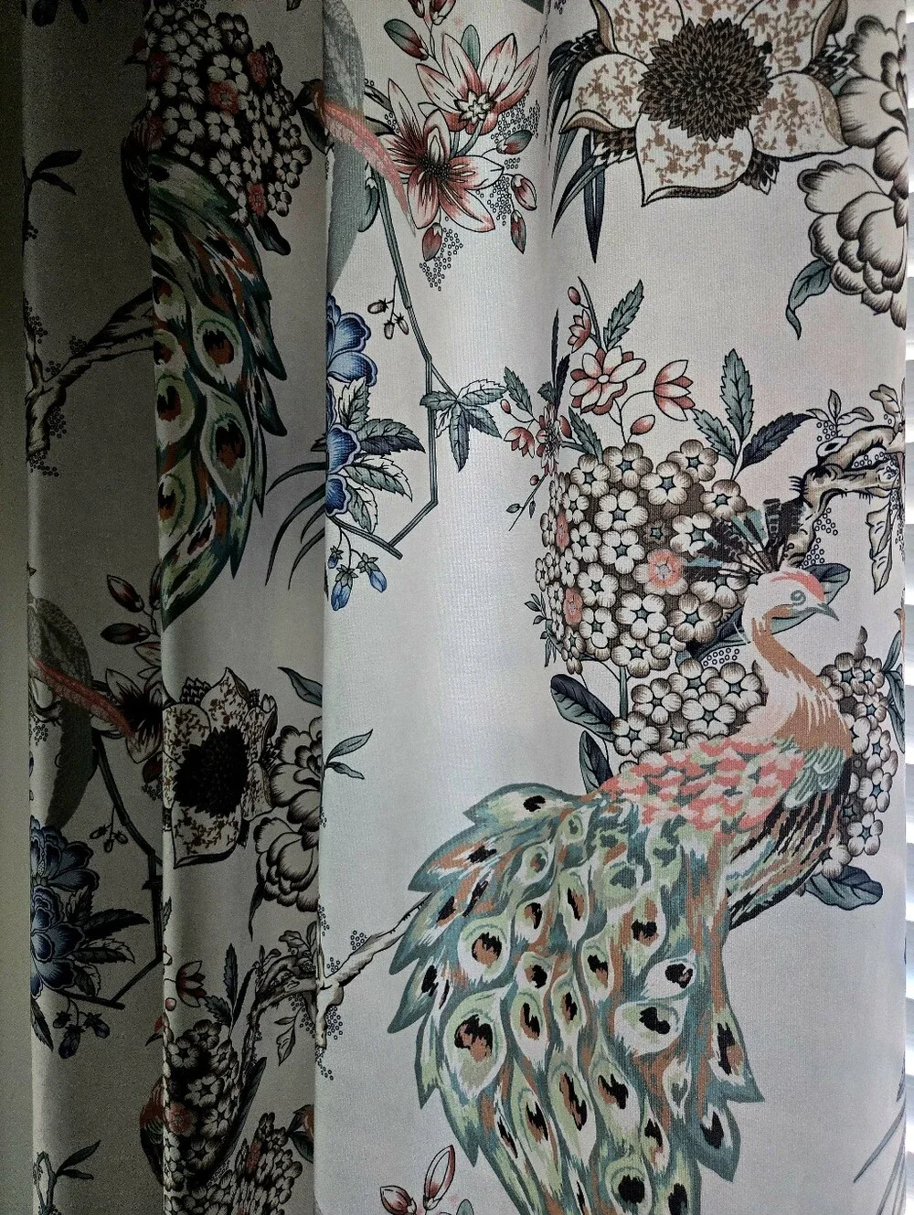 Anthropologie Inspired Peacock Floral Curtain Panels